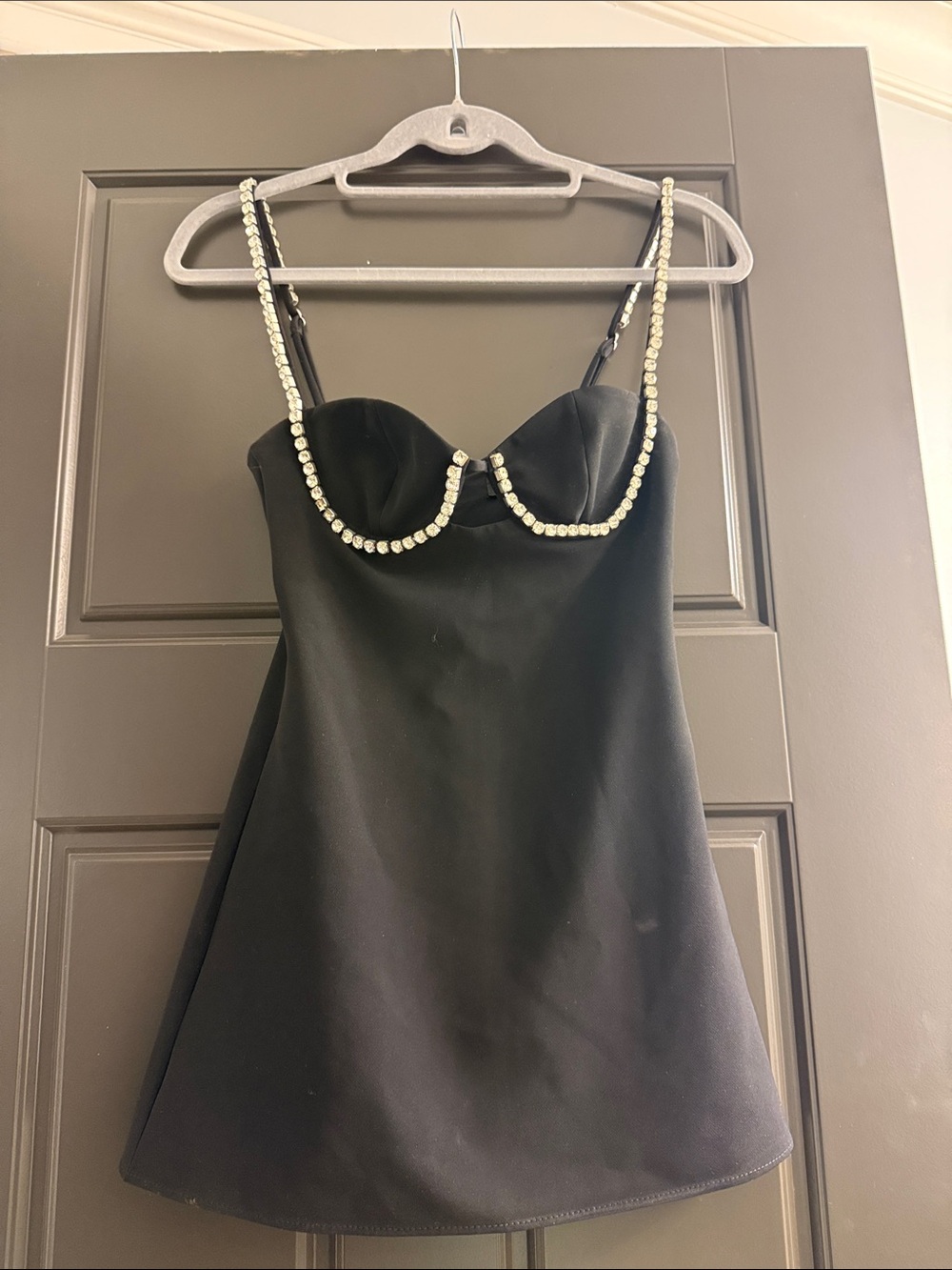 Majorelle Black Dress with Studs XXS